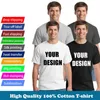 Custom Men 100 Cotton DTG Print Embroidered Screen Printing Blank T Shirt Personalized Oversized Graphic Tee Shirts 220614