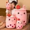 23см розовый стиль мультфильм фруктовый пузырь чашка чашка плюшевые игрушки подушка фаршированные мягкие обнять подушку декор 220425