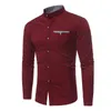 Patchwork Plaid Mandarin Collar Dress Shirt Men 2022 Slim Fit à manches longues pour hommes Work Business Casual Social Chemise Homme L220704