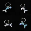 Key Rings Jewelry Fashion Drusy Druzy Mermaid Scale Fishtail Keychain Fish Shimmery Chain For Women Lady Drop Delivery 2021 J1H36