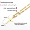 Fashion Simple Cross Chain Necklace For Women Men Luxury Gold-plated Stainless Steel Pendant Necklaces Jewelry Gift255x