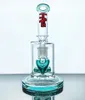 Novo haste de vidro da plataforma de petróleo Quantum Blue Glass Hookah 8 porc 14mm Conector masculino 379