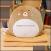 Other Home Textile Textiles Garden Cartoon Animal Pillow Blanket 2 In1 Stuffed Hand Warmer Bag Cute Car Travel Cushion Blankets For Childr