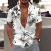Camicie da albero di cocco per uomo stampato 3D Shirt hawaiano da uomo Beach 5xl Troto di moda a maniche corte Talto camicia camicia camicetta camisa 220812