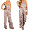 2018 Mulheres Correia Floral Impressão Romper Jumpsuit Sem Mangas Praia Playsuit Boho Jumpsuits de Verão Long Calças Cores