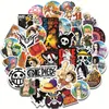 50PcsLot ONE PIECE Luffy Autocollants Anime Autocollant Notebook Moto Skateboard Ordinateur Téléphone Mobile Dessin Animé Jouet Trunk2521538