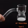 4 mm Opaque Bowl Bowl Smoking Quartz banger 10 mm 14 mm 18 mm mâle ongle sans dôme 45 90 degrés pour dab rig bong verre adaptateur