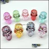 Glass Mini Fashion Skl Plating Crystal Rainbow Skeleton Charm Ornament Jewelry Accessory Birthday Present Baby Drop Dhkwy