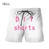 Fashion DIY Pas Casual Shorts Heren Heren Sweatpants Gym Running Short Homme Modis 3D Print Custom Unisex Fitness Hip Hop 220707