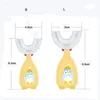 U Shaped Children Toothbrush 360° Mouth Clean Teeth Food Grade Soft Silicone Brush Head