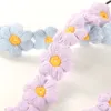 Koreańska wełna Kintted Flower Pałą dla kobiet dziewczęta moda kwiatowa opaska do włosów chusta na głowę ozdoby do włosów akcesoria