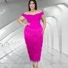 Plus Size Dresses 4xl Summer Tassel Sexig Off Shoulder Elegant BodyCon Birthday Party Robe Femme Long Maxi Dress Evening Pluss