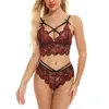 2 stks Set Womens Sexy Playsuit Ondergoed Satijn Kant Nachtkleding Dames Pyjama Lingerie Nachthemd Pakken Lingeries