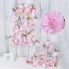 Decorative Flowers & Wreaths Artificial Cherry Vine Romantic Flower Wall Hanging Wedding Arch Home Garden Party Silk VineDecorative