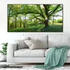 Vert forêt paysage affiches et impressions mur Art toile peinture arbres géants photos pour salon décoration de la maison pas de cadre