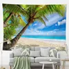 Holiday Style Carpet Wall Hanging Sunny Beach Coconut Palm Yoga Mat Boho Decor Towel Bedroom Decoration J220804