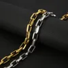 Chains Hip Hop Men's Long Necklace Stainless Steel Gold Silver Color Hollow Square Chain Collar Necklaces For Men Women Vintage JewelryC