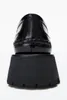 Designer loafers kvinnor klär skor lyxiga carterr mid-heel lug loafer i lädermandelformade tår EU35-40 med låda bröllopsfestklänningar