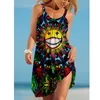Costumi da bagno da donna Abiti estivi da donna Abito corto da spiaggia Stampato in 3D Party Pirate Anchor Skull Sling Senza maniche Sexy Plus Size DressWome