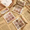 Jesienna paleta cieni do powiek Rich Diamond Light Neutralny matowy Shimmer Finish 9 odcieni Ciepła paleta do makijażu Bronze Contour Powder Cosmetics