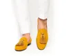 Jaune noir vache daim cuir messieurs mocassins gland frange sans lacet hommes robe de mariée chaussures hommes Oxfords