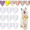 Sublimation Pet Bandana Transfert de Chaleur Lavable Triangle Chien Écharpe DIY Triangle Chien Bavoir Chaleur Presse Pet Triangle Bavoirs Foulard Accessoires pour Chiens Chiot Chats C0426