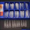 False Nails Nail Art Salon Health Beauty 100 Pcs Tips Natural French For Acrylic Transparent Fake Half Extension Finger Tools Manicure Dro