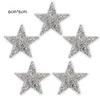 Sublimatie Home Textiel Hotfix Jet Hematite Star Rhinestone Gemengd Geborduurde Ijzer op Patch voor Kleding Badge Pasta voor Kleding Bag Pant Schoenen