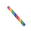 50pcs/lot Rainbow Pattern Sandpaper Nail File Home-useEmery Board両面摩擦ストリップカラーツール