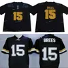 Purdue Boilermakers narysował Brees College Football Jerseys #15 Drew Brees Home Black Football