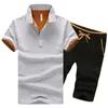 Summer Brand Men Sports Sets 2Piece Casual Men's Short-sleeve POLO ShirtShorts Running Fitness Suit Male Tracksuit 5XL 220607