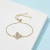 Charm Bracelets Cute Cubic Zirconia Bee For Women Gold Chain Crystal Bracelet Adjustable Animal Femme Jewelry226U