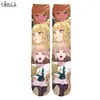 CLOOCL Drop 4 Paar Socken, individuelle DIY-Anime-Cartoon-Figuren, 3D-Allover-Druck, für Männer und Frauen, modisch, Tube 220707