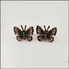 Orecchini con perno Gioielli creativi Colorf Strass Dolce selvaggio Farfalla Orecchino Personalità Orecchio Donne Consegna di goccia 2021 Kr2Ea
