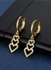 Hoop & Huggie Trend Simple Stainless Steel Heart Earring For Teens Women Girl Couple Trendy Gold Love Unusual Earrings WholesaleHoop Kirs22