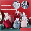 Prezentacja prezentowa impreza imprezowa Świąteczna domowa ogród spersonalizowany Veet Easter Bag Favor Rabbit uszy projekt