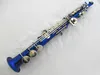 Högkvalitet Blue Bflat Professional Soprano Saxophone Shell Goldplated Keys ProfessionalGrade Tone Sax Soprano Instrument5538585