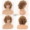 Belle Show Afro Kinky Curly Canthetic Wig with Bangs Fluffy Counter Length Natural Ombre Cosplay Loose S 220622