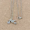 20Pcs Alloy Motorcycle Charms Pendant Necklaces For Men Women Jewelry Gift Ancient Silver A-281d