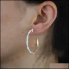 Charmörhängen smycken 2021 sommar Colorf Girl Women 40mm Big Circle Neon Emamel MTI Colors Bamboo Shape Hoop Earring Drop Dhnjr