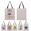 Halloween Candy Bag Party Portable DrawString Pocket Bat Letter Print Tote Bags Canvas Cartoon Trick or Treat Kids Casual Gift Sack C0817