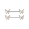 Butterfly Nippelringar Rostfritt Stål Nippel Piercing Barbell Nippel Shield Cover Bar Sexig för Kvinnor Kroppsbröst Smycken