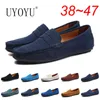 Dres Designer de calçados de couro genuíno de camurça de camurça homem sapato de luxo marca casual slipper formal mocassin masculino preto acionamento 220723