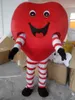 Costume de poupée de mascotte Costume de mascotte de dessin animé de coeur rouge adulte Déguisement pour la performance de Noël d'Halloween Costume de mascotte de festival de fête peut