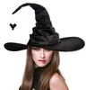 ファッションの女性魔女帽子カジュアルソリッドカラーワイドブリムハットレディースハロウィーンパーティー