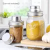 Rostfritt stål Mason Jar Shaker Lids Caps för cocktailmjöl mix kryddor socker salt paprika köksverktyg FY4970