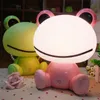 Lampes de table mignon grenouille lampe à LED enfants garçon fille cadeau chambre lampe de chevet Protection des yeux trois vitesses tactile USB nuit lampe de table