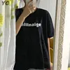 Harajuku Erkekler/Kadınlar Kısa Kollu Ulzgang T-Shirts Renk Mektubu Baskı Rahat Moda Sokak Giyim Tişörtleri Bol Kore Modaya Modaya Gizli Bf Tops 220708