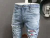 Patches detalhe jeans motociclista ajuste fino motocicleta para homem jeans vintage envelhecido calça jeans 229f
