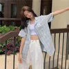 Women's Suits & Blazers Plaid Women Summer Short Sleeve Suit Tops Girls Single Breasted Notched Sweet Elegant Casual Delicate Classic Outerw